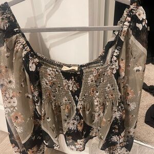 Floral Smocked Off-Shoulder Top